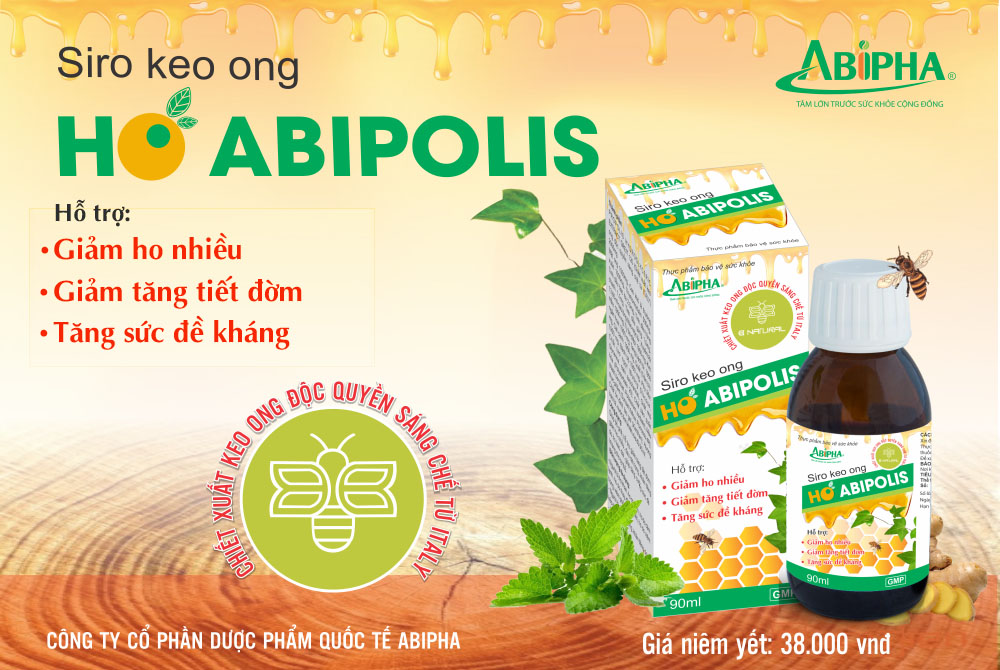 Siro keo ong ho Abipolis – Hỗ trợ giảm ho, giảm tăng tiết đờm